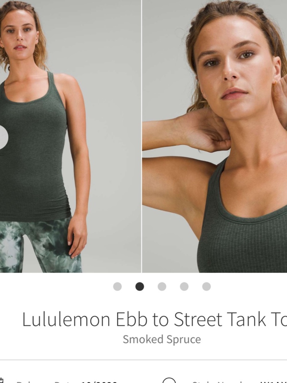 lululemon athletica Ribbed Tank Top - Smoked Spruce Green